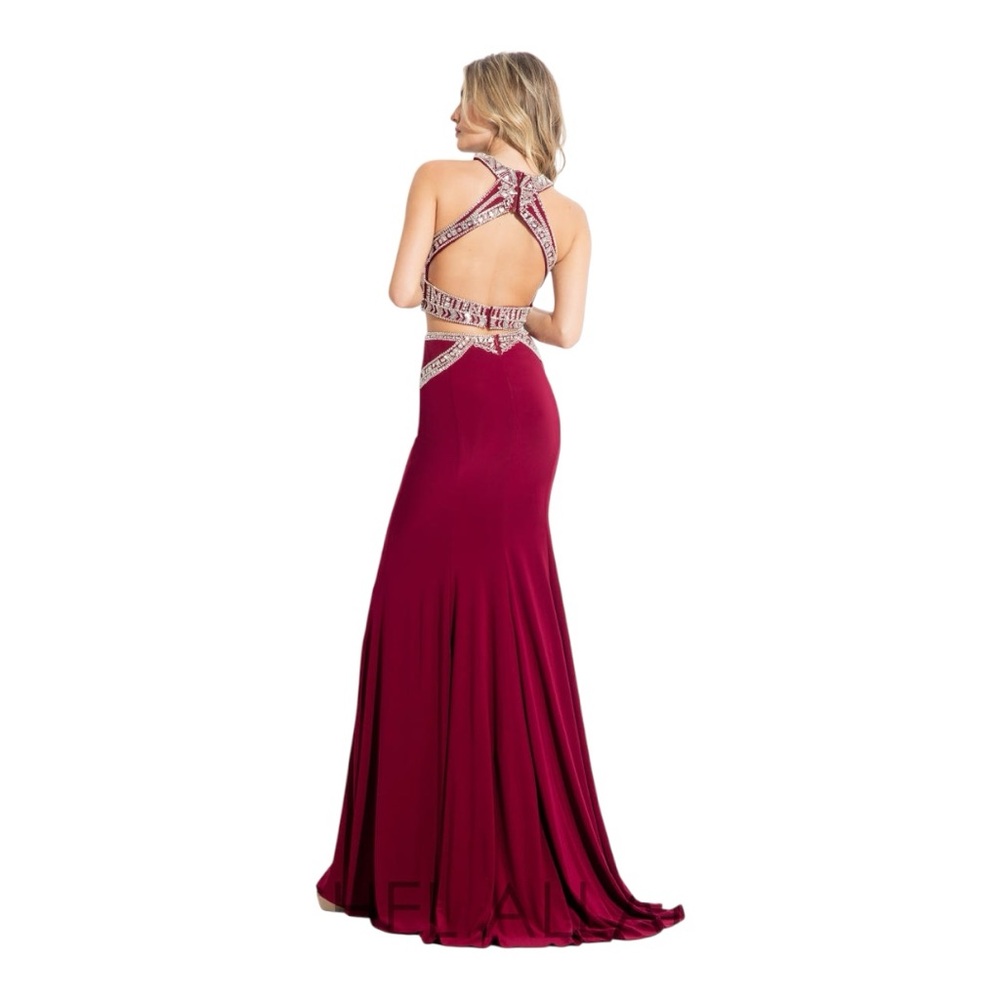Rachel Allan Burgundy Two-Piece Prom Dress size 6 - Picture 3 of 16